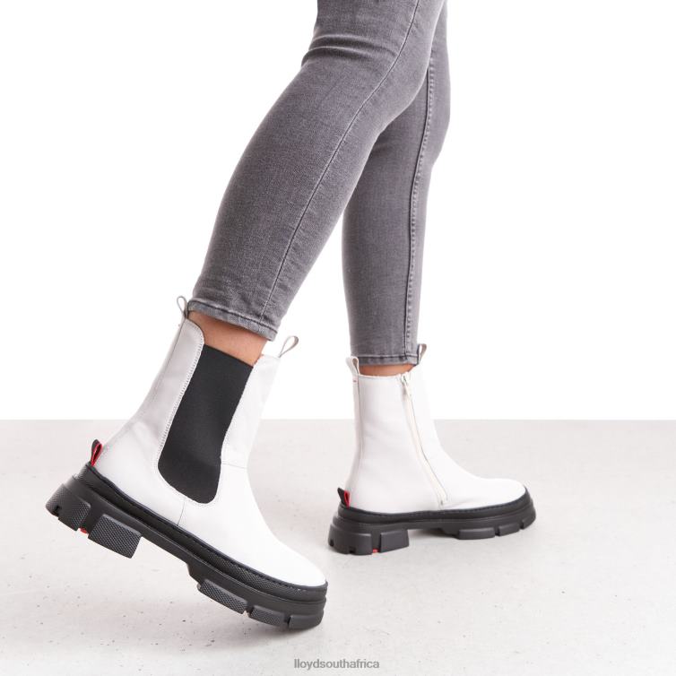 Shoes white LLOYD smooth leather slip-on ANKLE BOOTS Women 86B4D875